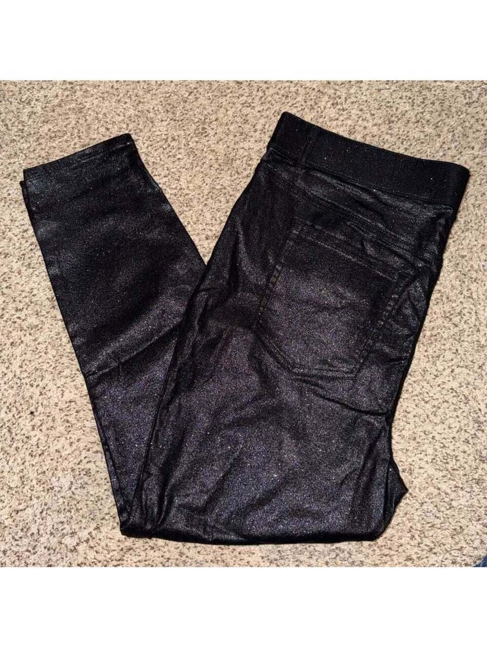 Women’s Plus Size Lane Bryant Black Glitter Denim SZ 22 - EUC!